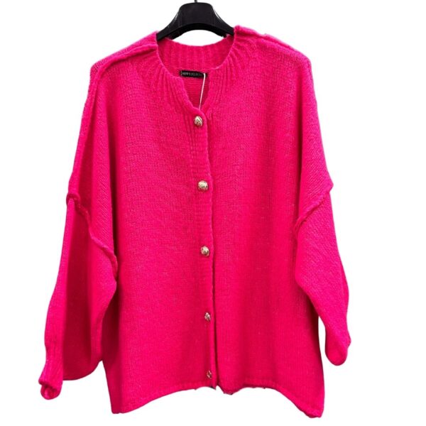 Luxe Vest - Button Fuchsia
