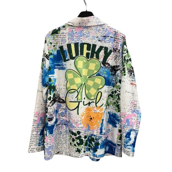 Print Jasje - Wit-Groen-Blauw Print