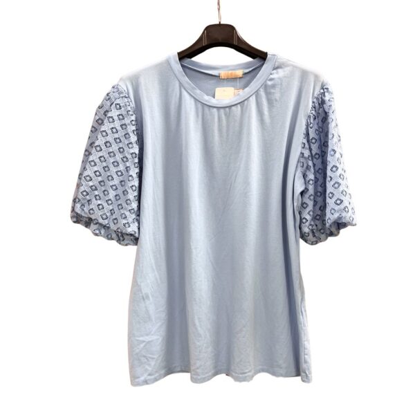 Top - Mandy Ballon Mouw Kant Licht Blauw