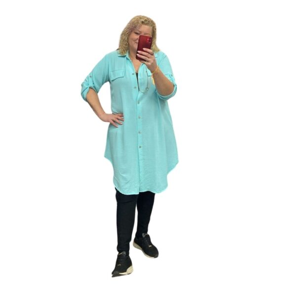 56 Plus Size Blouse Jurk/Tuniek - Mint