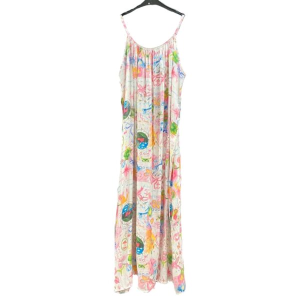 Satin-Look Dress - Cannes Wit-Roze-Blauw
