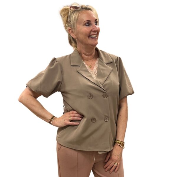Blazer - Korte Mouw Taupe