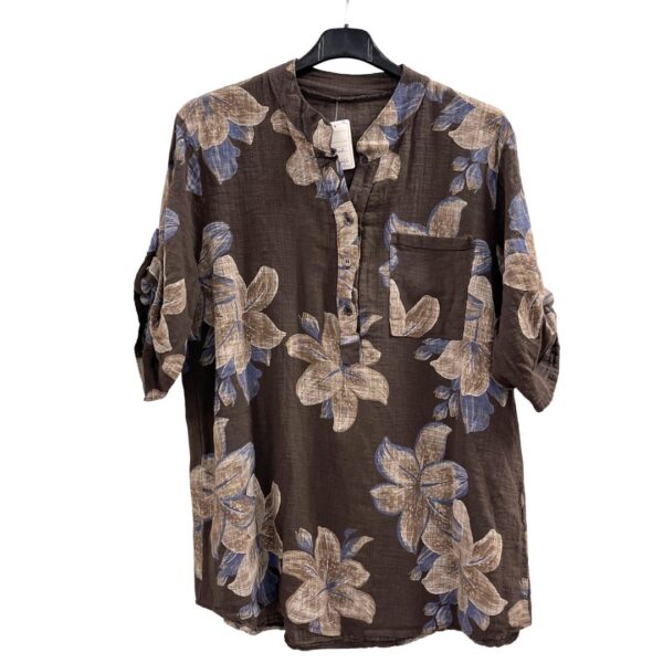 Fleurige Katoenen Blouse Altea - Choco