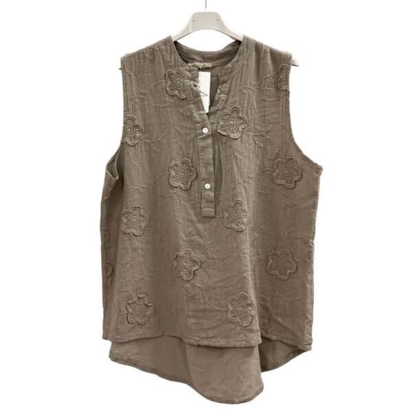 Mouwloos Blouse Katoen - Lisboa Taupe