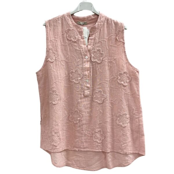 Mouwloos Blouse Katoen - Lisboa Roze