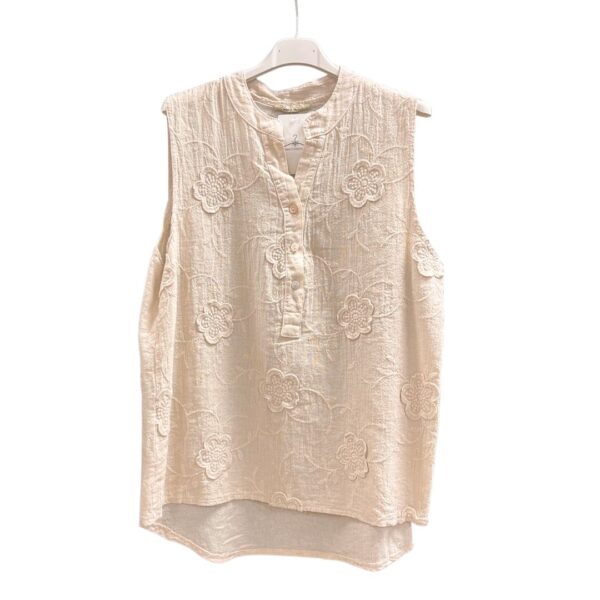 Mouwloos Blouse Katoen - Lisboa Zand