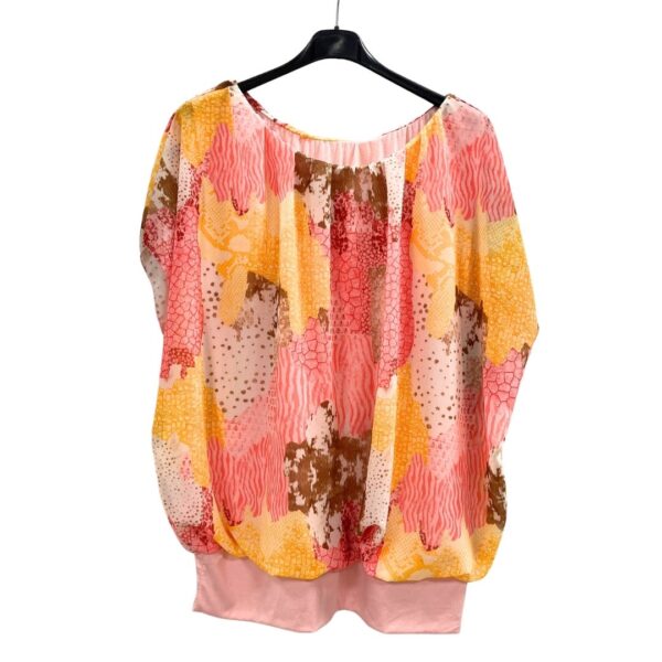 Voile Top Met Band - Saone Roze