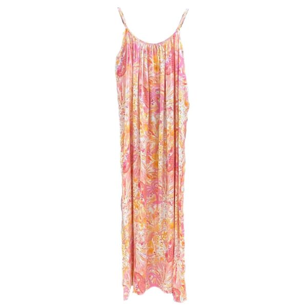 Satin-Look Dress - Cannes Roze-Oranje